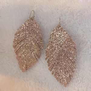 Rose gold sparkle repurposed earrings